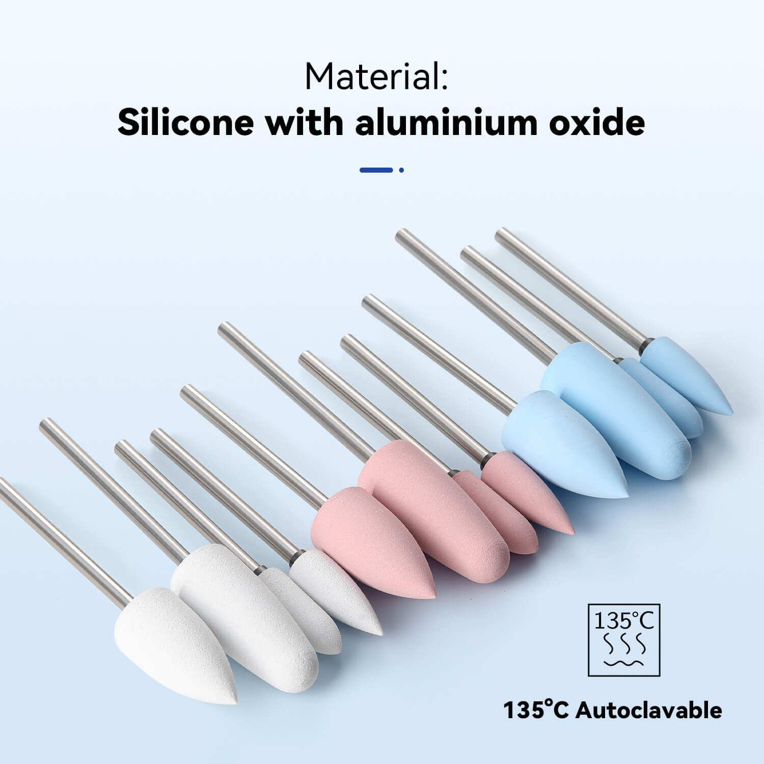 Dental Silicone Polishing Kit HP for Acrylics HP 2.35mm 12pcs/Box - pairaydental.com