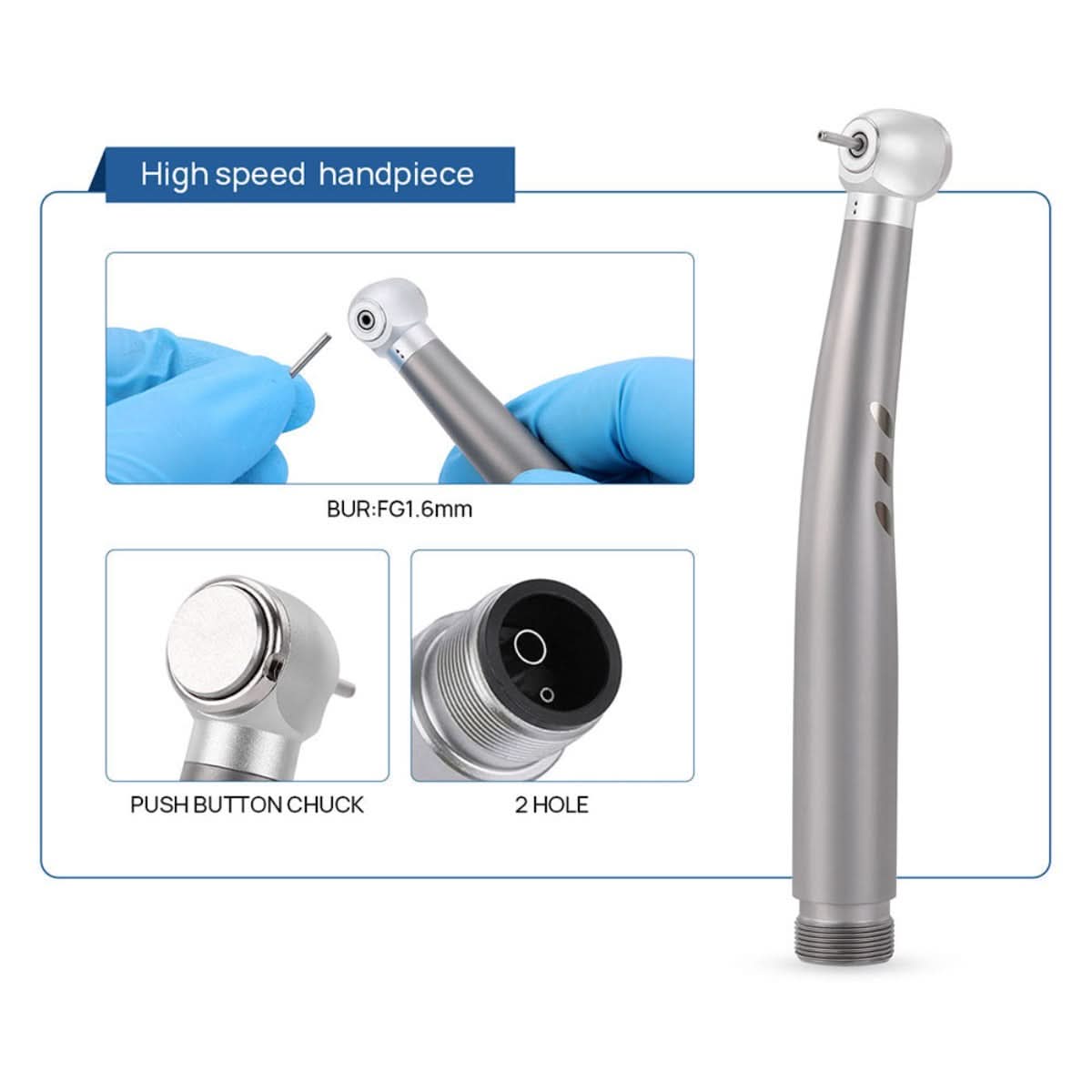 Dental Shadowless LED E-generator High and Low Speed Handpiece Kit 2/4 Holes - pairaydental.com