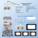 Portable Mobile Dental Cart with T6 LED Lamp & Integrated Compressor 4-Hole Built-in Woodpecker Scaler & Curing Light - pairaydental.com