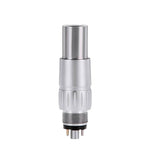 Dental Titanium High Speed Handpiece LED Fiber Optic Standard Head 4-Water Spray & 6 Holes Quick Coupler - pairaydental.com
