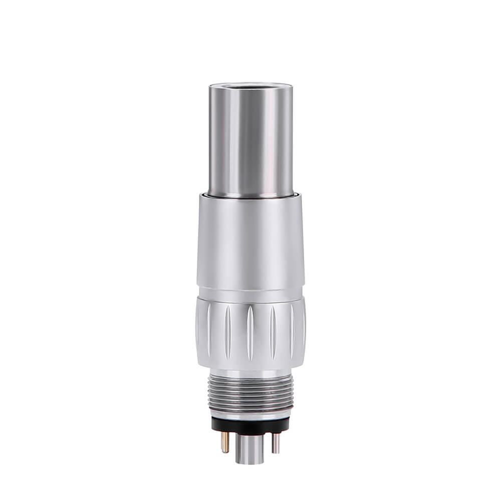 Dental Titanium High Speed Handpiece LED Fiber Optic Standard Head 4-Water Spray & 6 Holes Quick Coupler - pairaydental.com