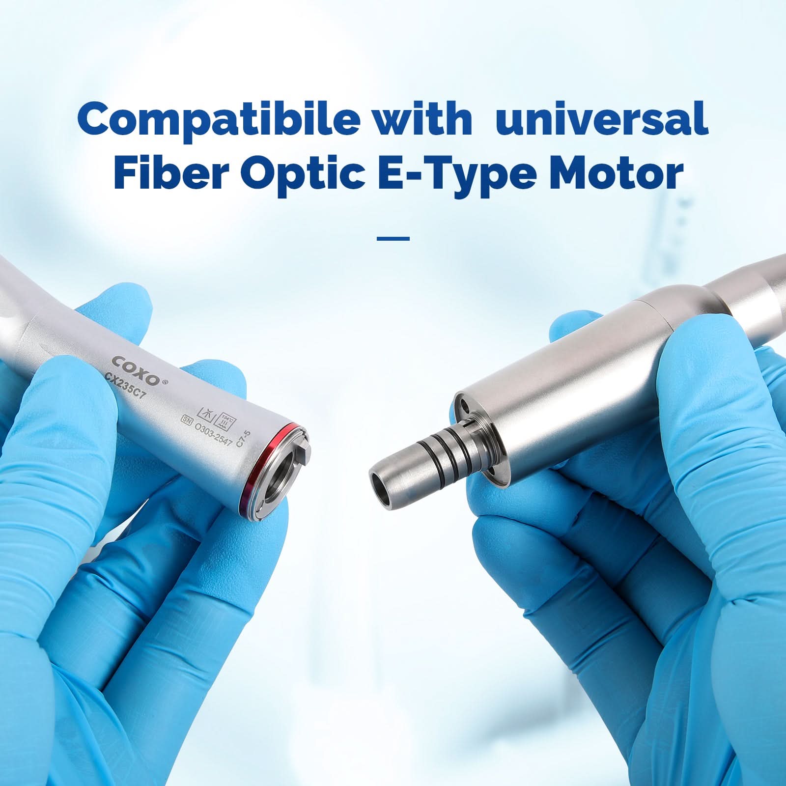 COXO CX235C7 1:5 Electric Fiber Optic Contra Angle Handpiece Standard Head Inner Channel #C7-5 - pairaydental.com
