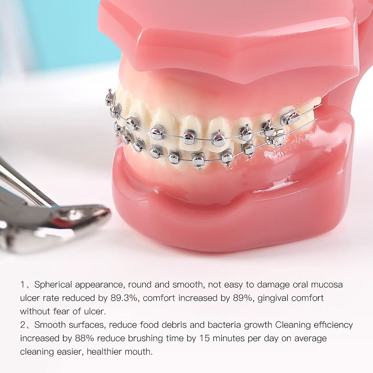 Orthodontic Spherical Self-Ligating Brackets Monoblock Roth/MBT 0.022 345 Hooks With 6 Buccal Tube 24pcs/Kit - pairaydental.com