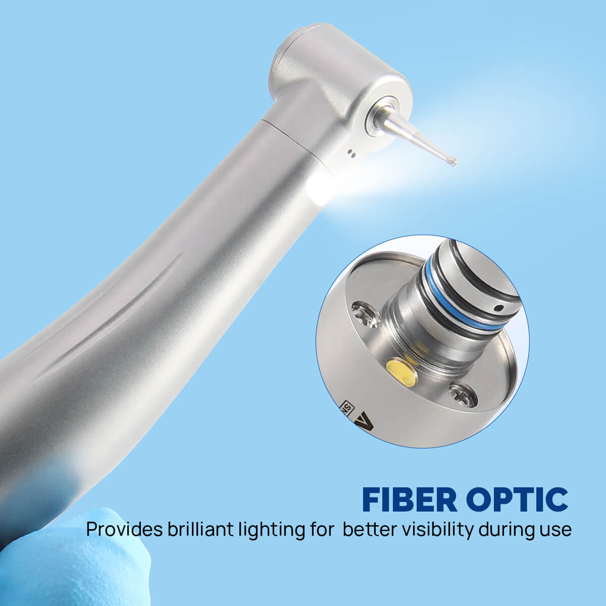 Dental Mini Fiber Optic Air Motor 1:1 Internal Water Spray 6 Hole - pairaydental.com