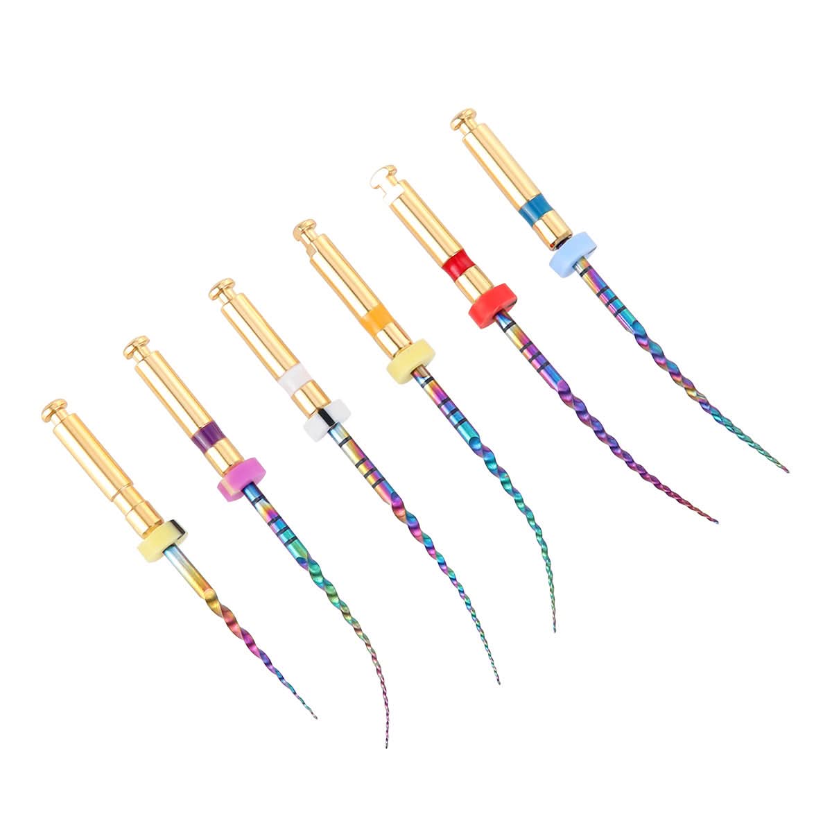 Dental Rotary Engine Super Files Rainbow NiTi Files Thermal Activation 25mm 6pcs/Pack - pairaydental.com