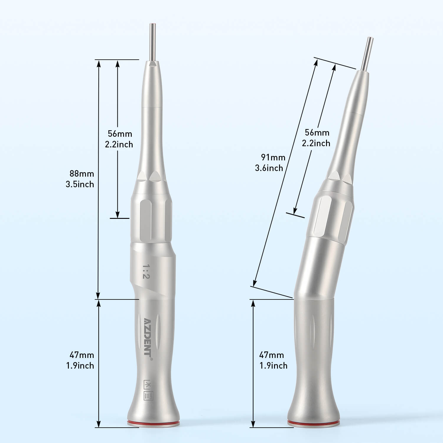 Dental 1:2 Surgical Osteotomy Low Speed 20° Contra Angle /Straight Handpiece External Water Spray - pairaydental.com