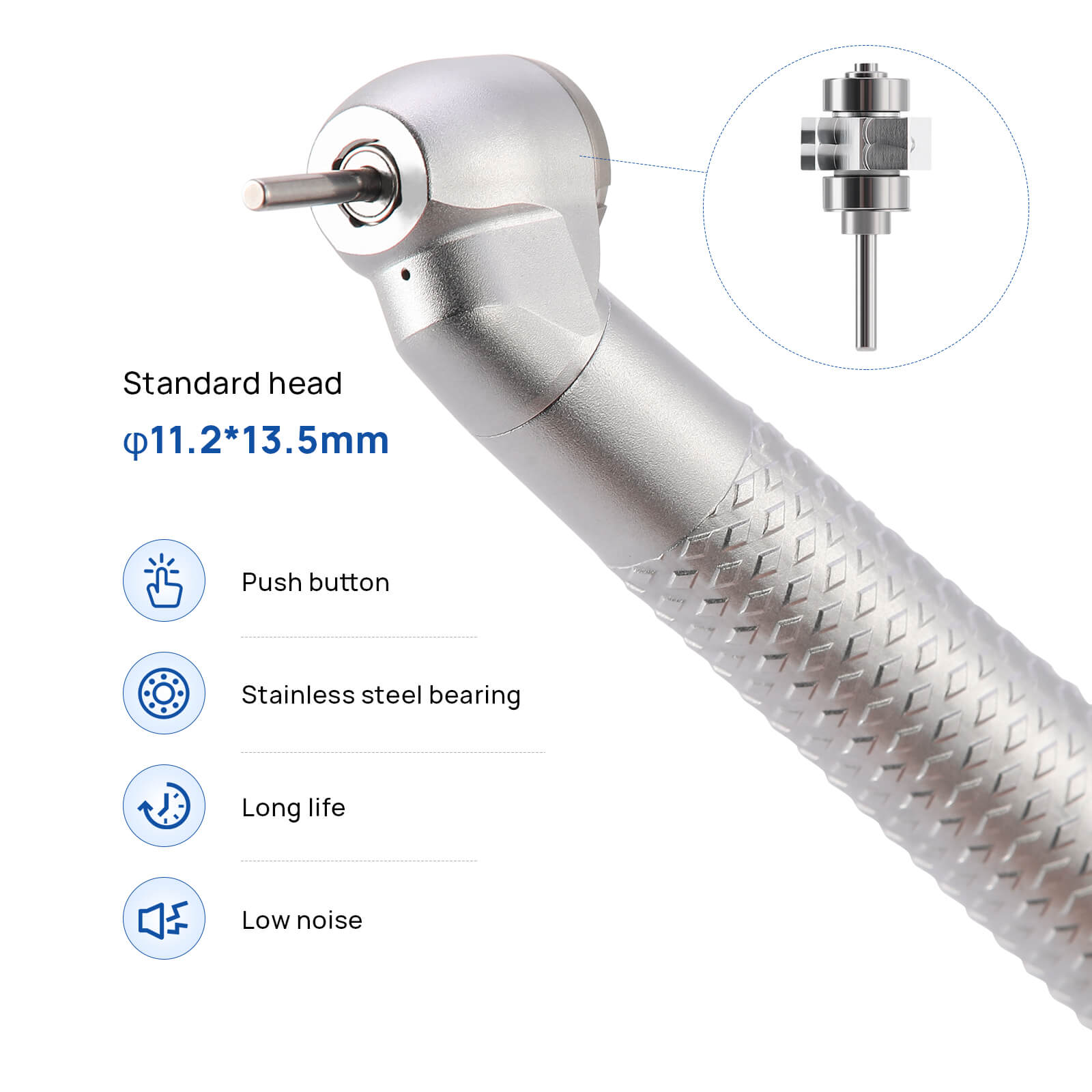 COXO CX207 45° High Speed Air Turbine Handpiece 4 Holes #H01-D1SP4 - pairaydental.com
