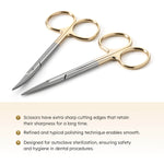 Dental Surgical Gum Tissue Scissors Curved/Straight Gold Handle Stainless Steel 11.5cm(4.52") - pairaydental.com