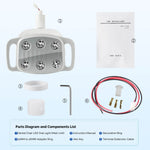 Dental LED Oral Light 9W for Unit Chair 6 White Lights - pairaydental.com