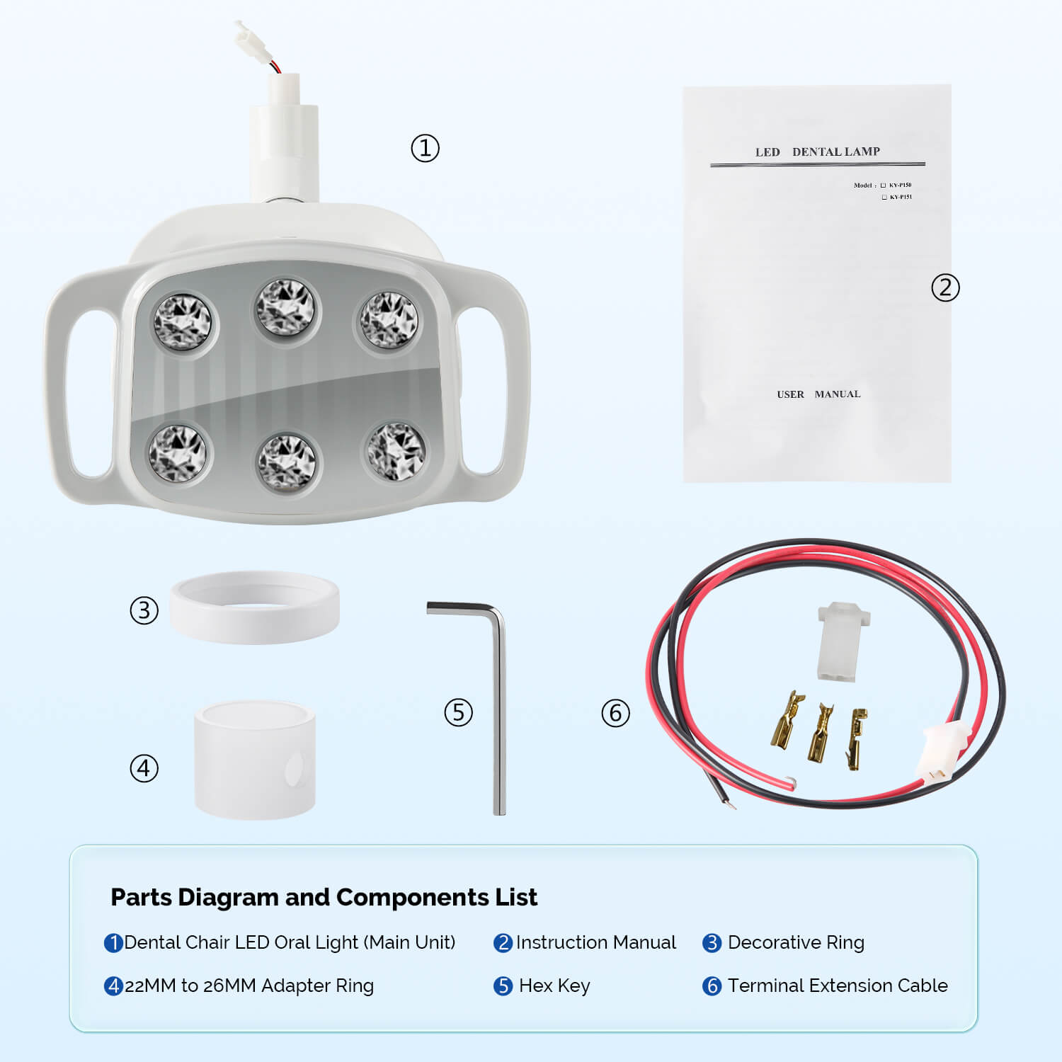 Dental LED Oral Light 9W for Unit Chair 6 White Lights - pairaydental.com