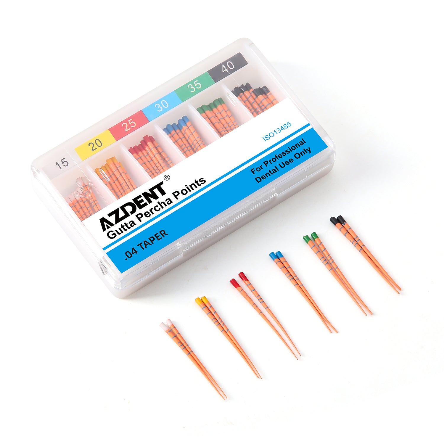 Gutta Percha Points With Scale 0.06 Taper Assorted #15-40 Color Coded 60/Box60/Box