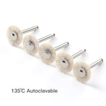 Dental Polishing Brush Wheel White Goat Hair/ Cotton/ Felt 5pcs/Pack - pairaydental.com