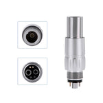 Dental Titanium High Speed Handpiece LED Fiber Optic Standard Head 4-Water Spray & 6 Holes Quick Coupler - pairaydental.com