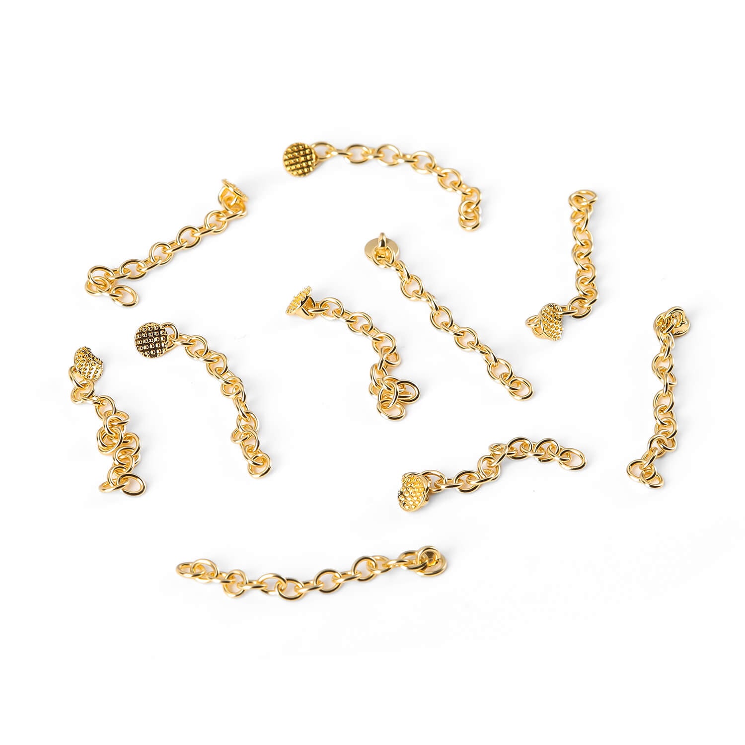 Dental Orthodontic Lingual Button Chain Monoblock Golden Round Mesh Base 10Pcs/Box - pairaydental.com