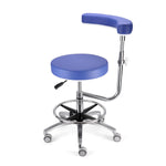 Dental Assistant Stool Chair Armrest Height Adjustable 360° Rotated Blue - pairaydental.com