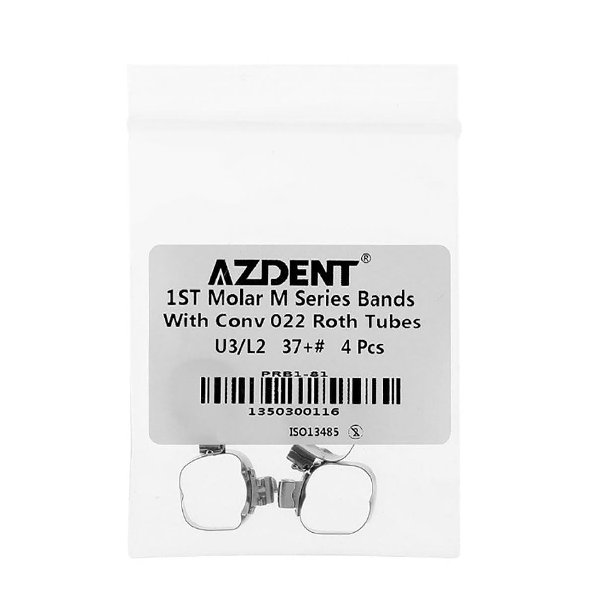 Orthodontic Buccal Tube Band 1st 35#-40+# Roth 0.022 U3/L2 4pcs/Kit - pairaydental.com