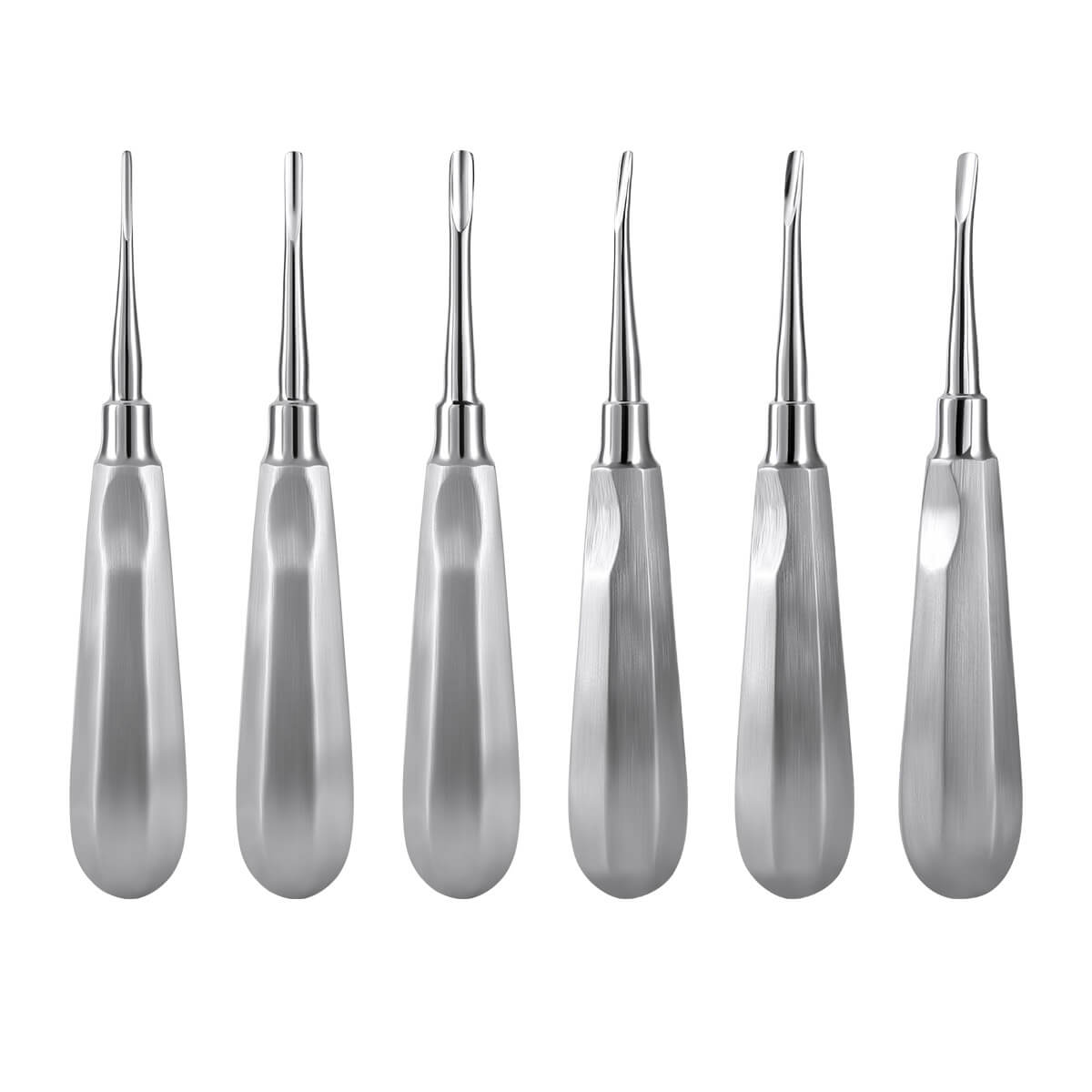 Dental Root Elevators Straight (#1-3) & Curved (#4-6) - pairaydental.com
