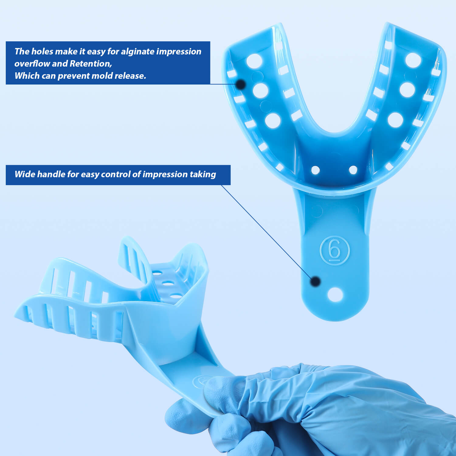 Dental Impression Trays Perforated & Autoclavable Plastic 12 Pcs/Bag 10 Sizes Available - pairaydental.com