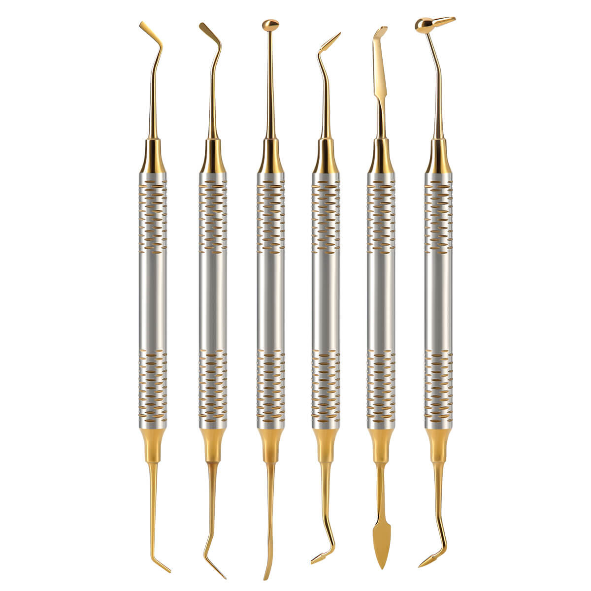 Dental Composite Resin Filling Spatula Tools Gold 6pcs/Kit - pairaydental.com