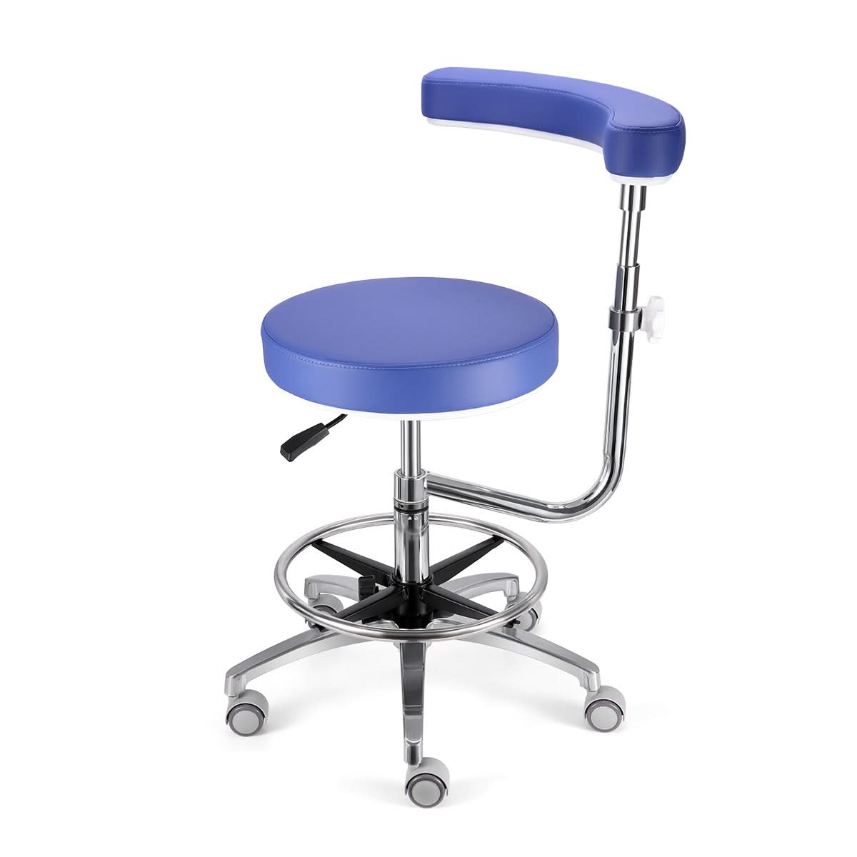 Dental Assistant Stool Chair Armrest 18.9"23.2" Height Adjustable 360