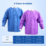 Disposable Lab Jacket with Knit Cuffs & Collar 3 Pocket SMS S/M/L - pairaydental.com