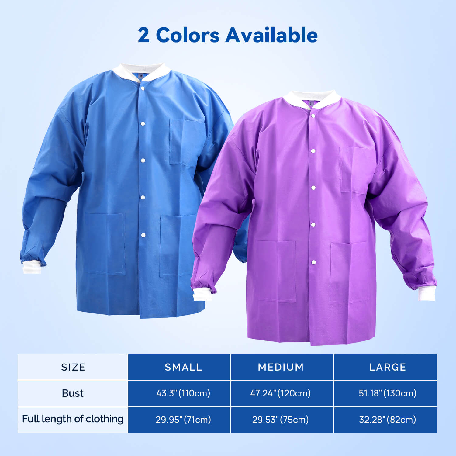Disposable Lab Jacket with Knit Cuffs & Collar 3 Pocket SMS S/M/L - pairaydental.com