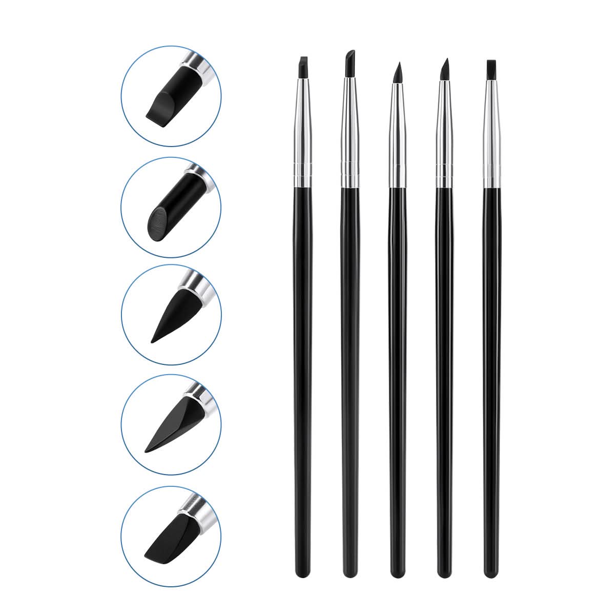 Dental Porcelain Brush Pen Composite Cement Porcelain Silicone Shaping Smoothing Removing 5pcs/Bag -pairaydental.com