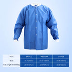 Disposable Lab Jacket with Knit Cuffs & Collar 3 Pocket SMS S/M/L - pairaydental.com