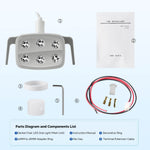 Dental Unit Chair LED Oral Light 9W 6 White Lights - pairaydental.com