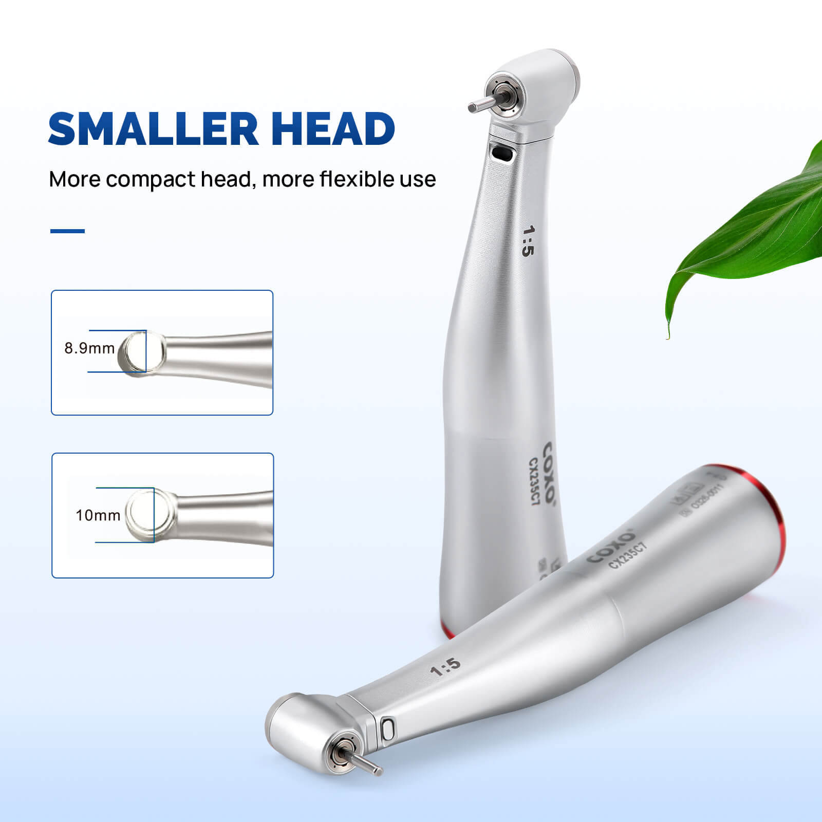 COXO CX235C7 1:5 Electric Fiber Optic Contra Angle Handpiece Mini Head Inner Channel #C7-4