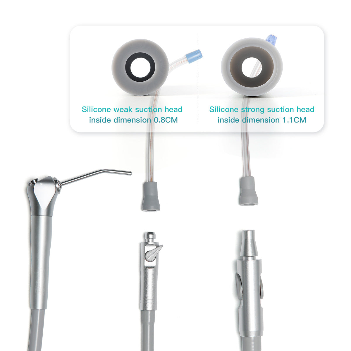 10pcs Dental Saliva Ejector Suction Rubber Snap Tip Weak/Strong - pairaydental.com