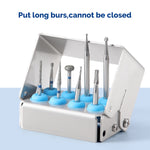 Dental Burs Holder Block Stainless Steel Disinfection Box 8 Holes