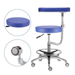 Dental Assistant Stool Chair Armrest Height Adjustable 360° Rotated Blue - pairaydental.com