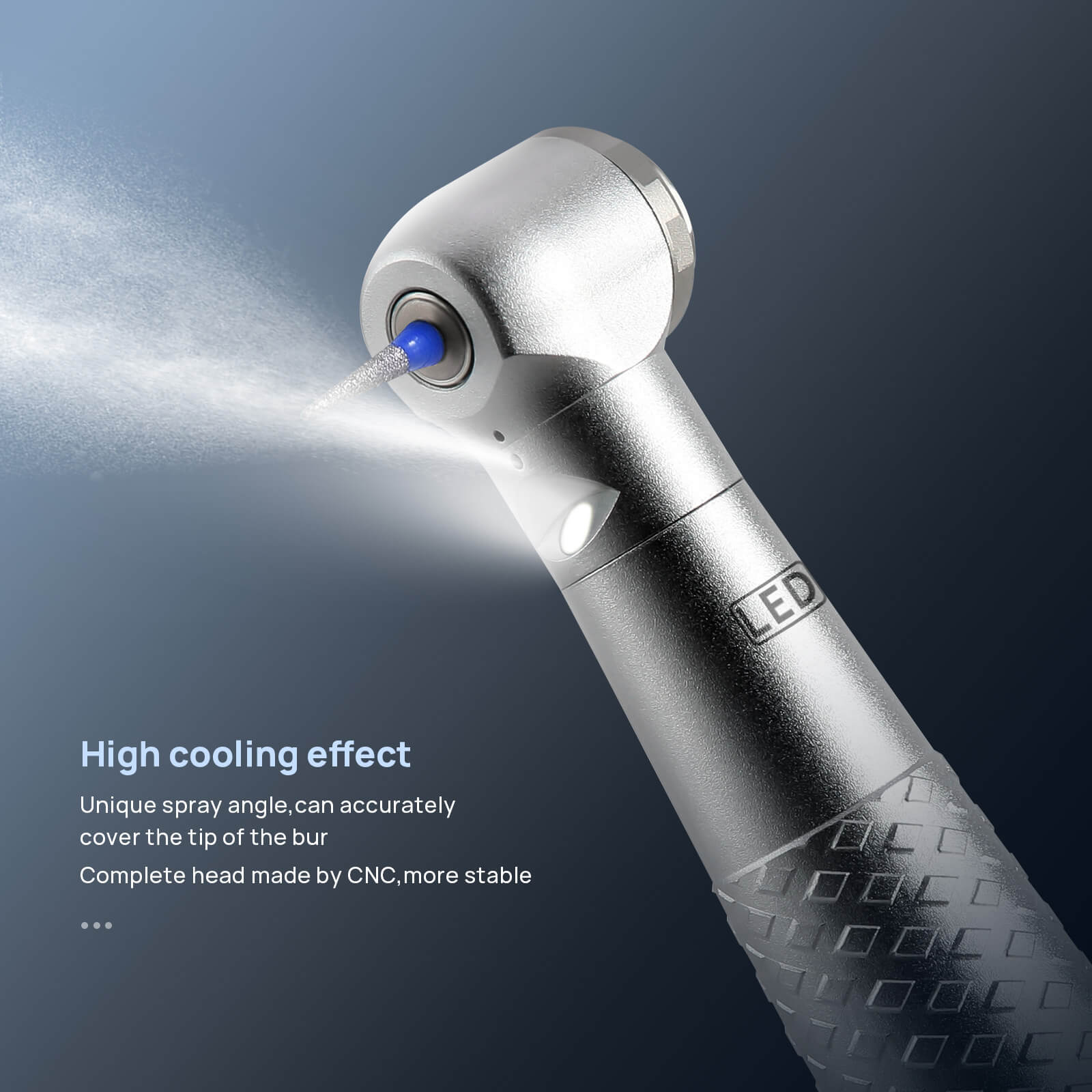 COXO CX207-2 LED High-speed Air Turbine Handpiece with Generator Mini Head 4 Holes Coupler #H05-MP4 - pairaydental.com