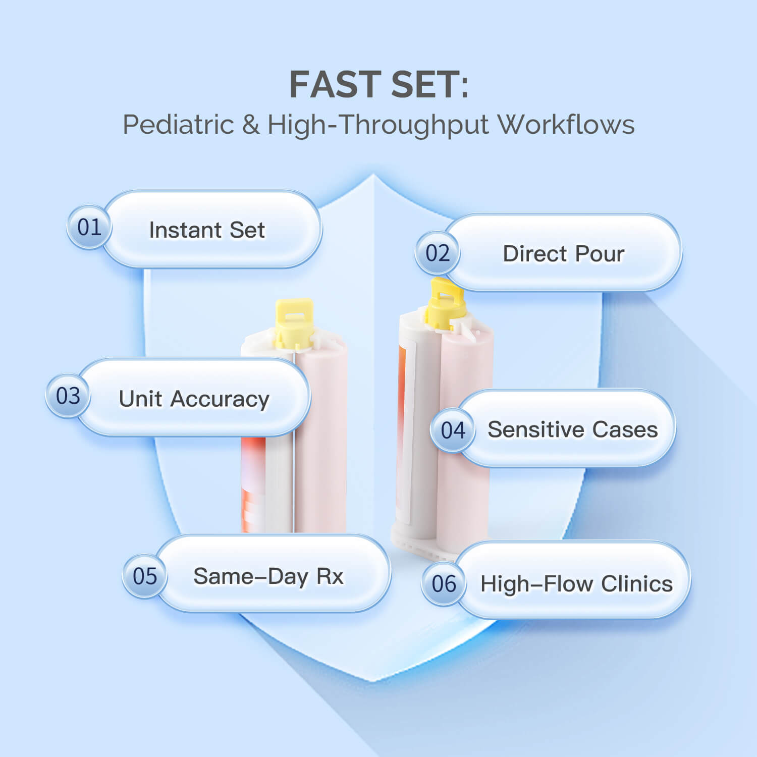 Dental Silicone Impression Material Light Body VPS Fast/Normal Set 50ml*2 - pairaydental.com