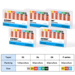 Gutta Percha Points With Scale 0.02 Taper Assorted #15-40 Color Coded 120/Box