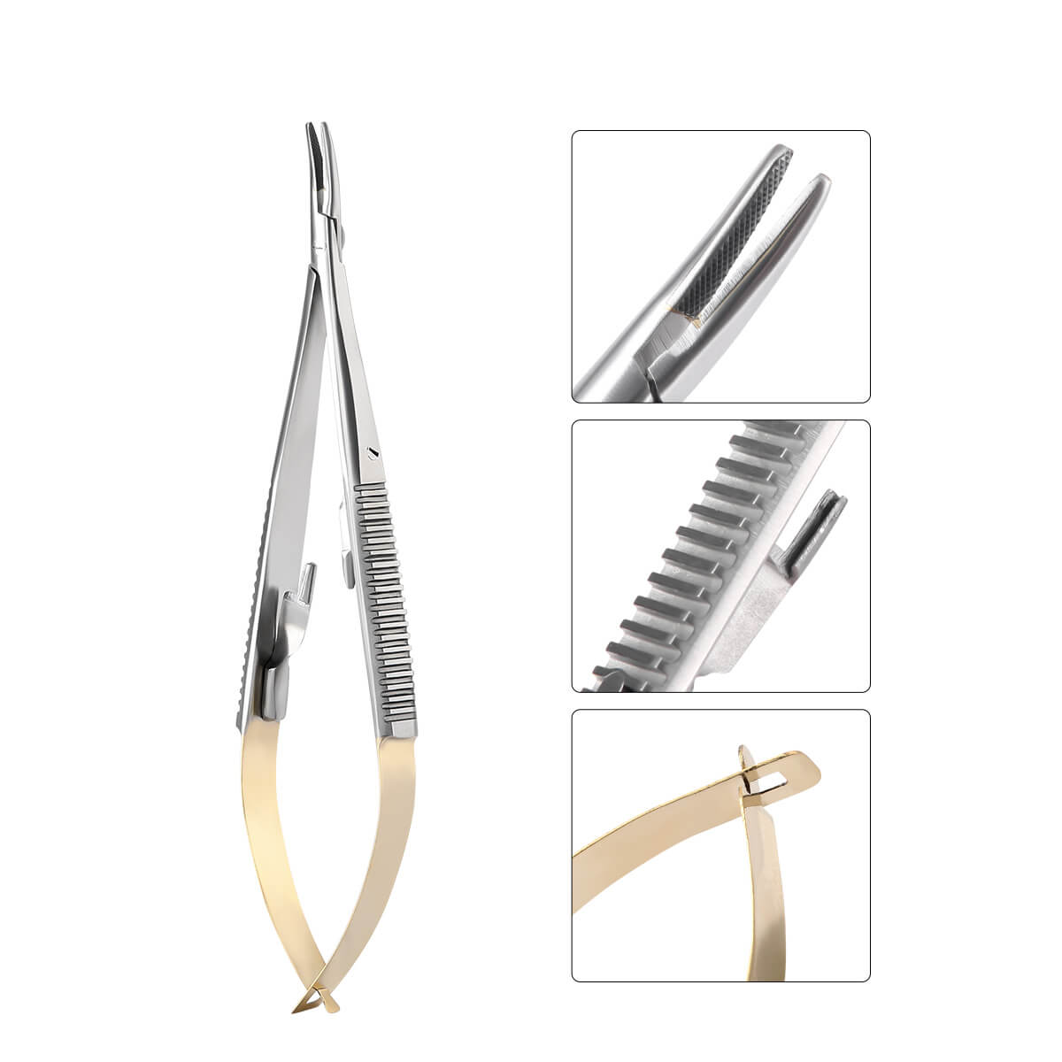 Castroviejo Needle Holder with Lock Straight/Curved Head 14cm/16cm - pairaydental.com