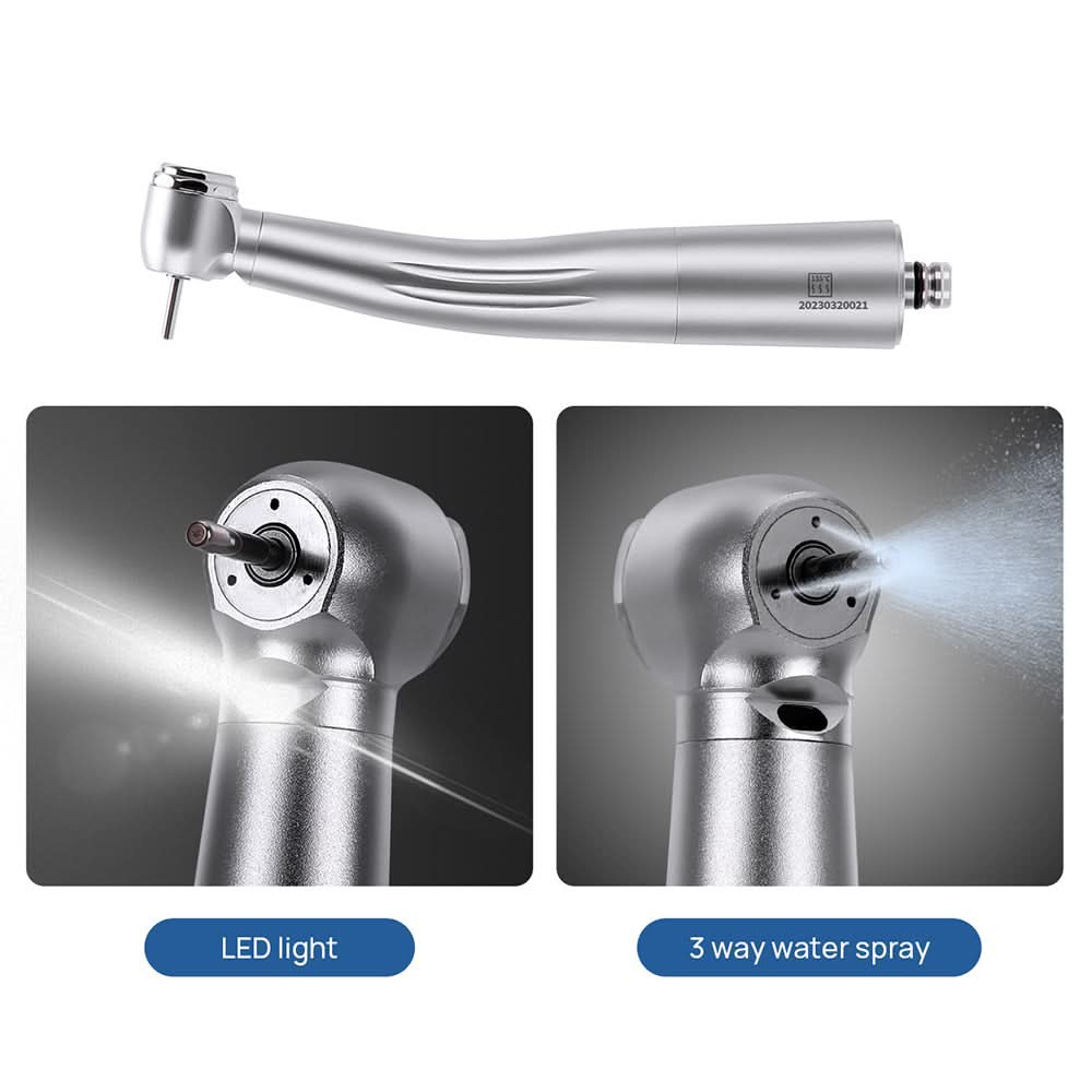 LED Fiber Optic High Speed Handpiece Standard Head Three Water Spray Push Button & 6 Holes Quick Coupler - pairaydental.com