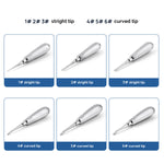 Dental Root Elevators Straight (#1-3) & Curved (#4-6) - pairaydental.com