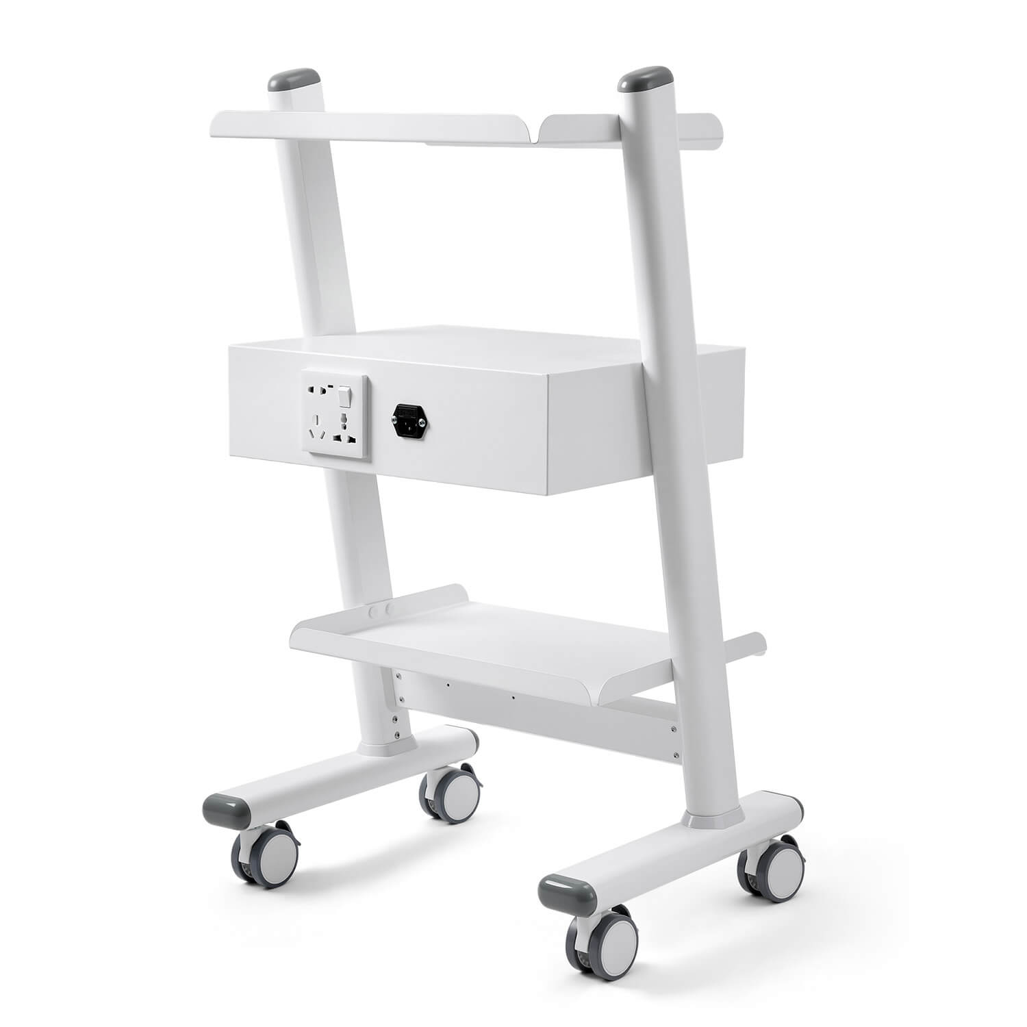 Dental Medical Mobile 3-layer Trolley Metal Built-in Socket Cart - pairaydental.com