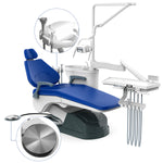 Dental Chair Unit Computer Controlled with Stool Sapphire Blue Hard Leather