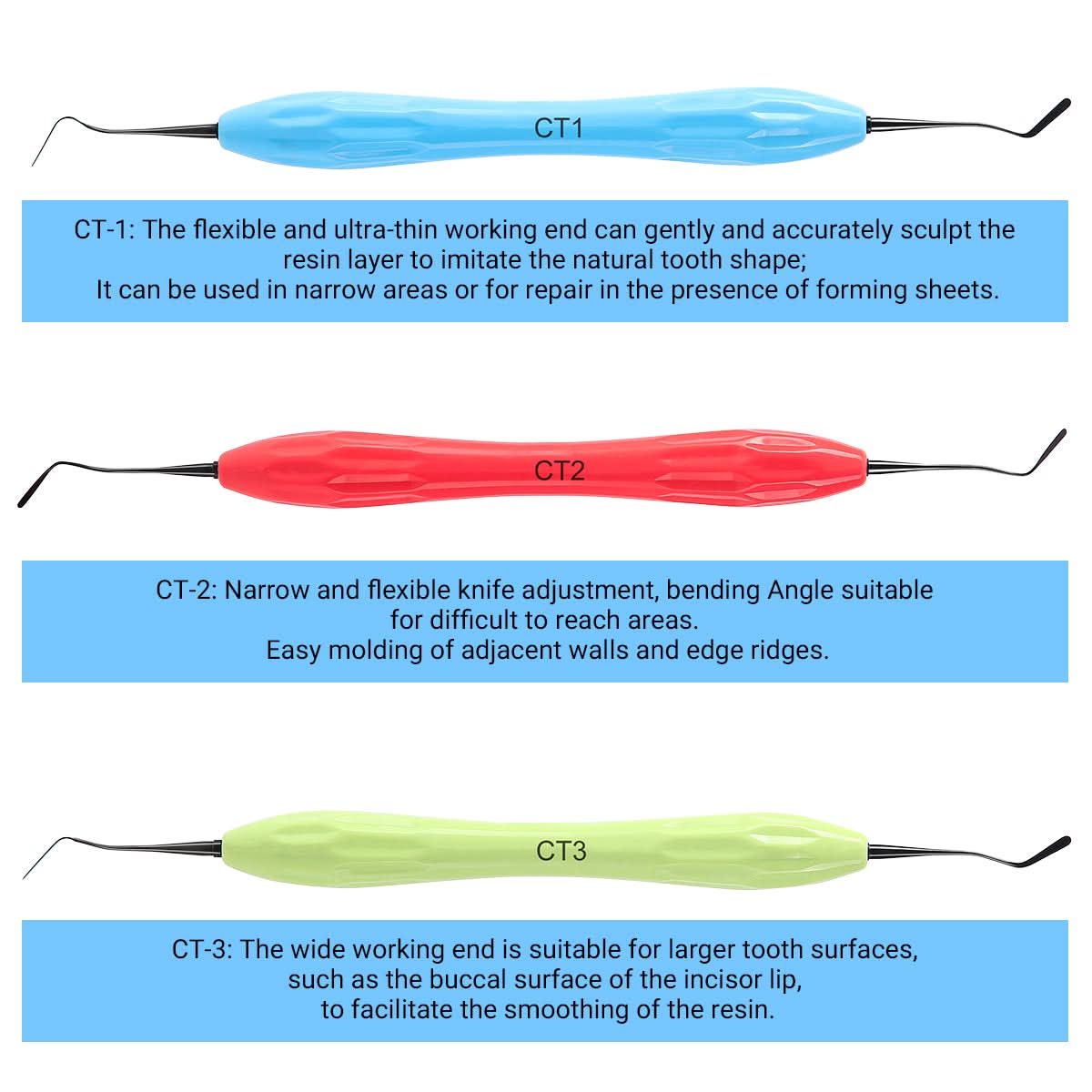 Dental Resin Filler Aesthetic Restoration Knife Instrument 7 Models - pairaydental.com