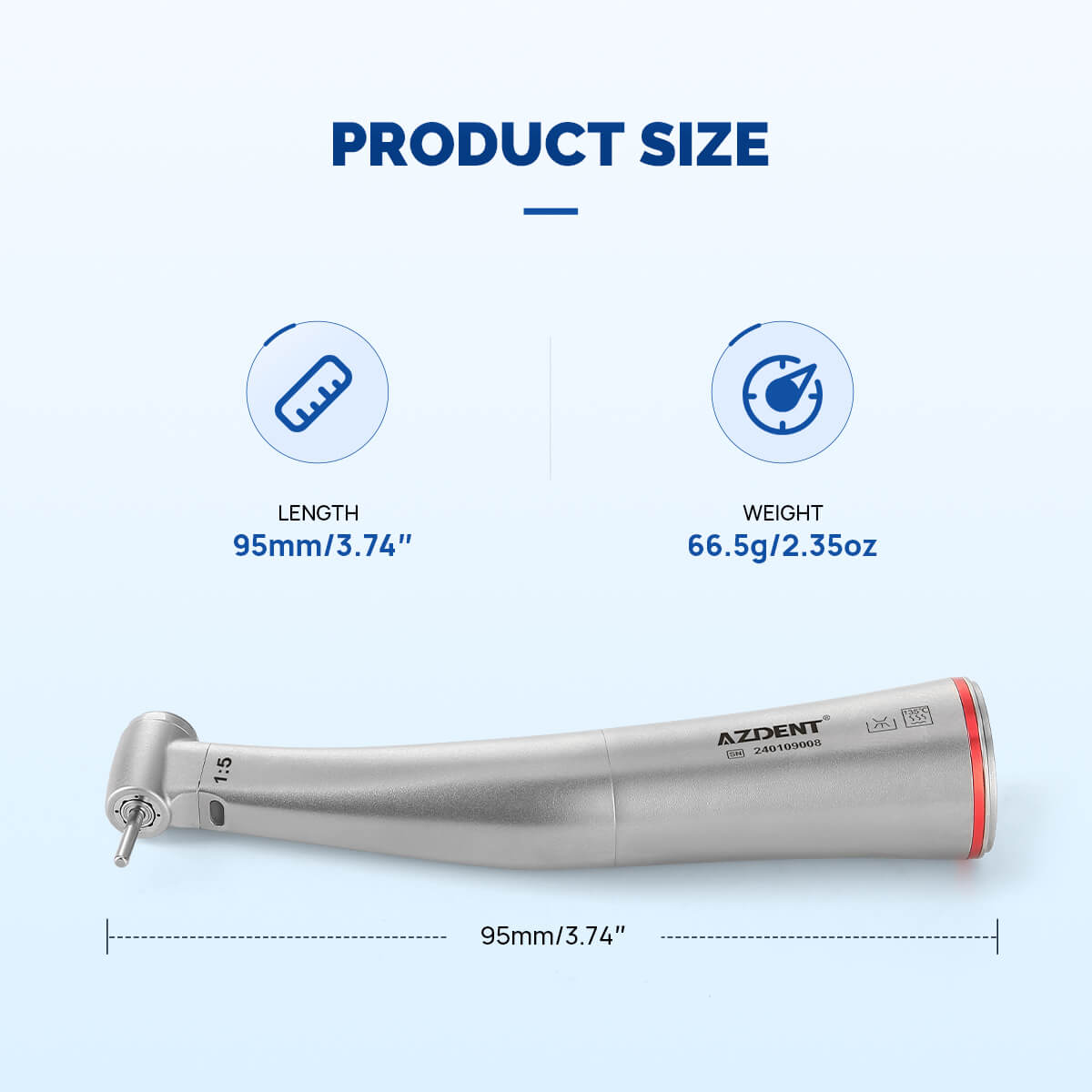 Dental Mini 1:5 Fiber Optic Increase Contra Angle Handpiece Internal Water Quattro Spray - pairaydental.com