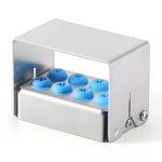 Dental Burs Holder Block Stainless Steel Disinfection Box 8 Holes