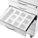 Dental Mobile Cabinet Cart NW-P4 Rolling Storage Trolley Five Drawers - pairaydental.com 