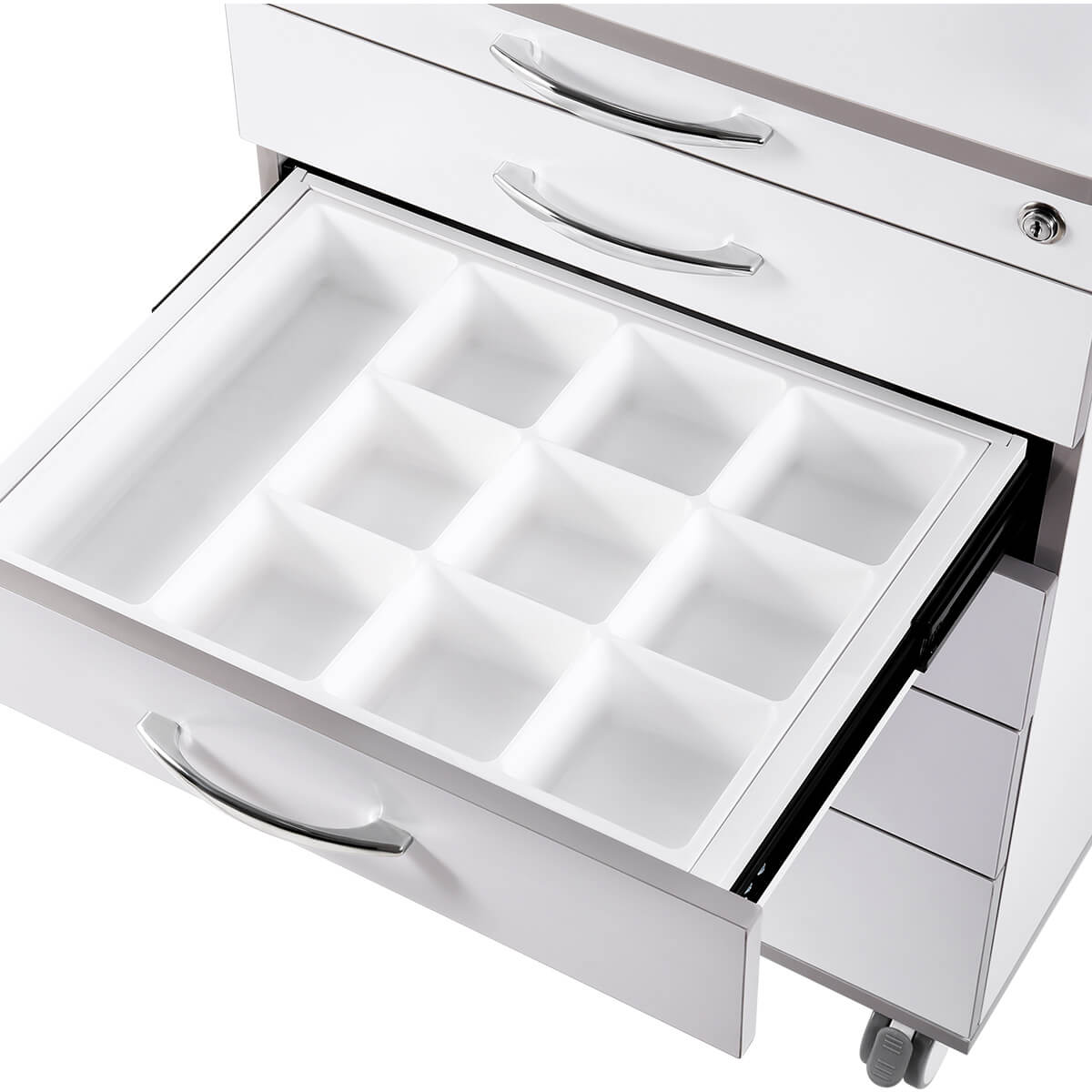 Dental Mobile Cabinet Cart NW-P4 Rolling Storage Trolley Five Drawers - pairaydental.com 