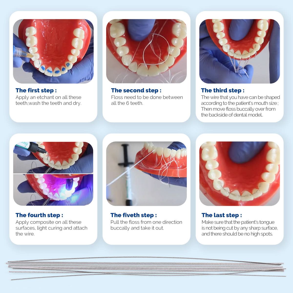 Dental Ortho Lingual Retainer Wire Flat Straight Twist Wires 10pcs/Pack - pairaydental.com