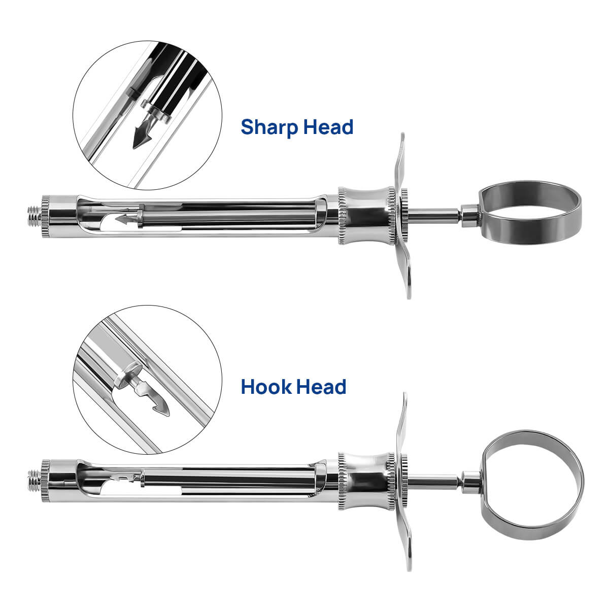 Dental Injection Syringe Stainless Steel 1.8ml Hook /Sharp Head - pairaydental.com