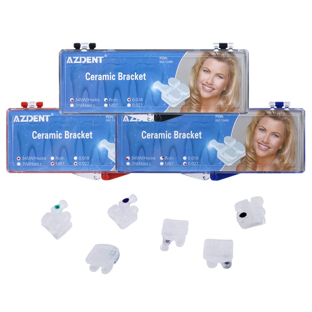 Orthodontic Ceramic Brackets Roth/MBT 0.018/0.022 Hooks 3-4-5 20pcs/Box - pairaydental.com