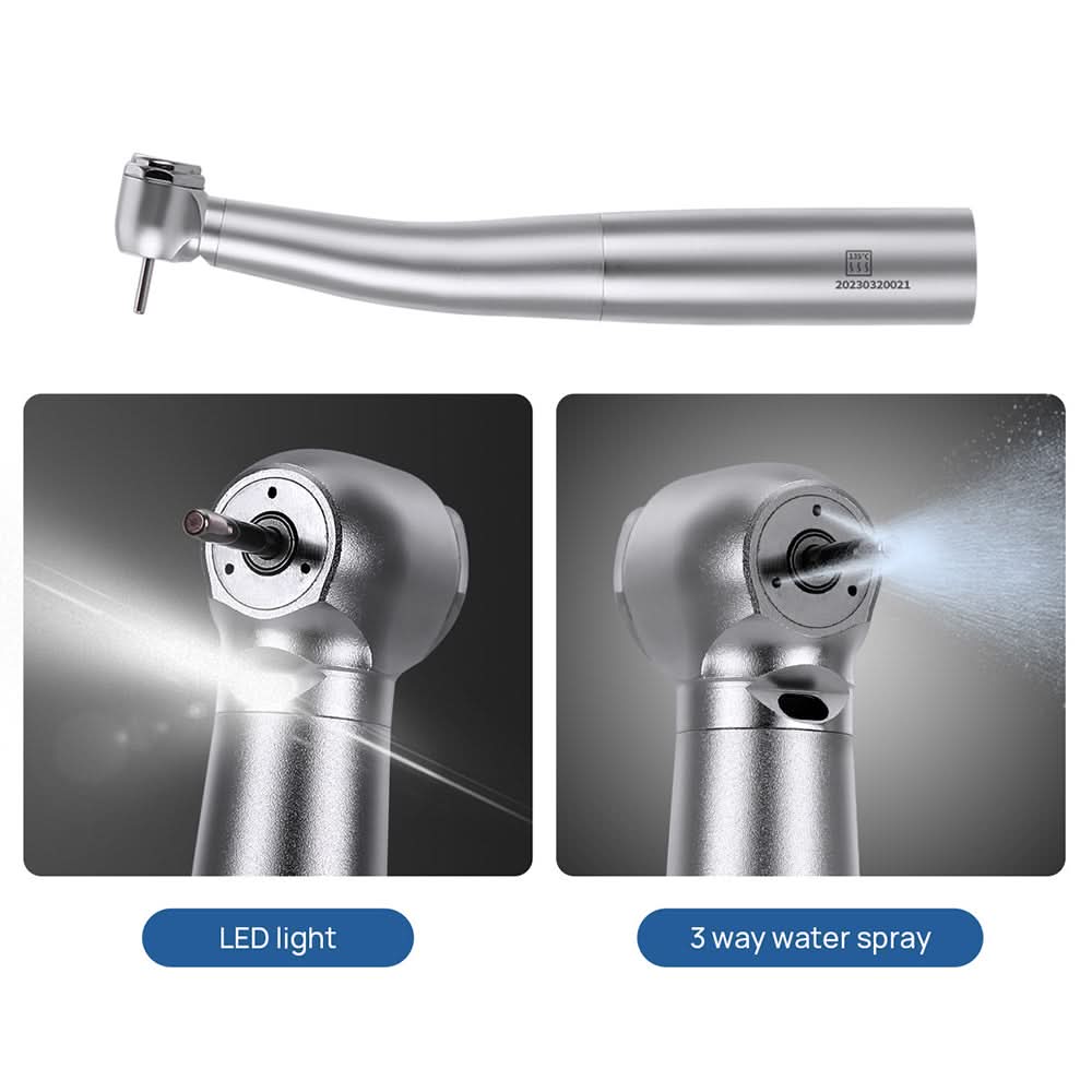 LED Fiber Optic High Speed Handpiece Three Water Spray Standard Head Push Button 4/6 Holes Quick Coupler - pairaydental.com